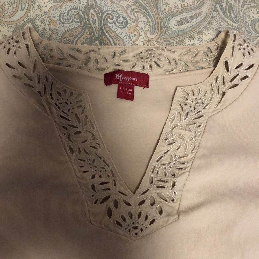 Monsoon boho 3/4 sleeve top